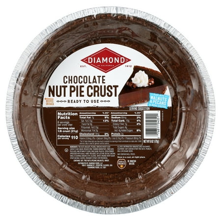 Diamond of California Whole Chocolate Nut Pie Crust, Vegetarian, 6 oz, Aluminum Tray
