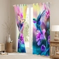 thumbnail image 3 of Castle Fairy Hummingbird Black Out Curtains,Purple Floral Curtains Pack of 2 (42x63 Each), 3 of 6