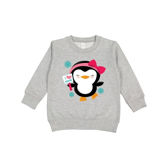 Inktastic Penguin Girl Snowflakes Toddler Sweatshirt