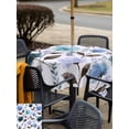 thumbnail image 5 of Outdoor Tablecloth with Umbrella Hole for Patio/Picnic/Party/Camping, Botanical Flowers Waterproof Table Cloth Square Cover Washable, Blue Green Watercolor Elegant Farmhouse (54"x 54"), 5 of 9