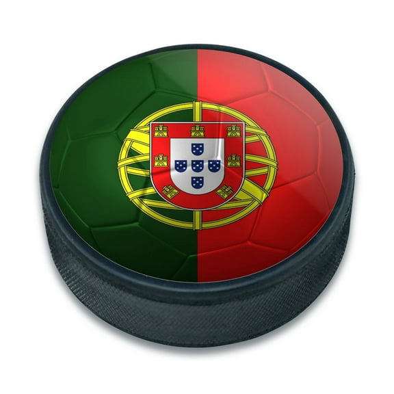 Portugal Flag Soccer Ball Ice Hockey Puck