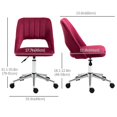 thumbnail image 2 of Red Velvet Swivel Office Chair | Mid-Back Computer Desk Chair with Adjustable Height & Breathable Design - Ideal for Home Office & Study, 2 of 7