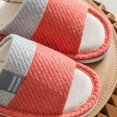 thumbnail image 6 of IEMIEMIEM Linen Slippers for Women Japanese Style Summer House Slippers Indoor Lightweight Open Toe Bathroom Slides Soft Sole Sandals for Home 6.5-7 wide, 6 of 6