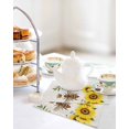 thumbnail image 4 of Sunflowers Bees Kitchen Dish Towels for Drying Dishes Set of 3, Spring Farmhouse Honey Flowers Leaves Waffle Weave Microfiber Hand Tea Bathroom Towels Quick Dry & Absorbent Towel 12x12, 4 of 7