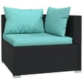 thumbnail image 3 of vidaXL 11 Piece Patio Lounge Set with Cushions Black Poly Rattan, 3 of 8