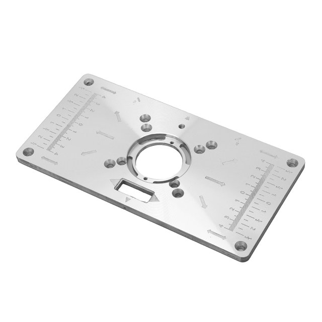 Placa de enrutador para bancos de carpintería no se oxida resistente al desgaste bujes de orificio central de escala transparente placa de inserción de mesa de enrutador de