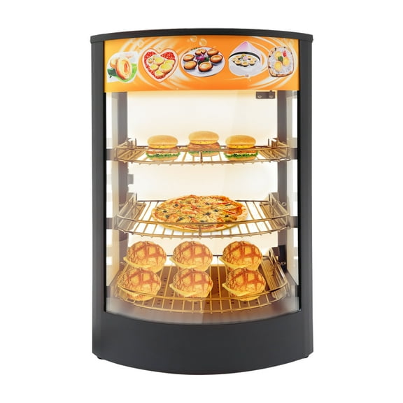 TFCFL 3-Tiers Tabletop Commercial Food Warmer Display Case Electric Food Warming Cabinet 800W 110V