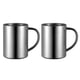 thumbnail image 1 of Tazas de café para acampar, taza irrompible de acero inoxidable de doble pared con asa, juego de 2, 1 of 7