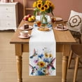 thumbnail image 3 of Table Runner - 108 Inch Long, Hummingbird Kitchen Dining Table Runner Dresser Scarves, Spring Farmhouse Oil Painting Sunflowers Farmhouse Decor for Coffee Tables Wedding Party Banquet, 3 of 8