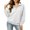 White, variant on Womens Half Zip Pullover Sweatshirts Loose Solid Color Loose Half-ZipLong-Sleeved Turndowm Collar Tops