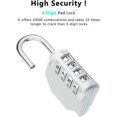 thumbnail image 2 of Combination Padlock Number Locker Combination Padlock 4 Digit Gym Combination Lock Silver, 2 of 5
