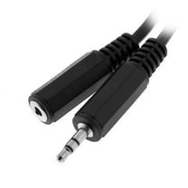 Generic 12ft 3.5mm Stereo Headphone Extension Black Cable, Compatible with MP3, CD Player, Computer