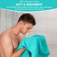 thumbnail image 3 of Pack of 6 Bath Towels 27 x 54 Inches, 100% Cotton, Larger & Lighter Weight, Quicker to Dry, Super Soft and Absorbent, Perfect for Bathroom (Aqua, Pack of 6 (27''x54'')), 3 of 6