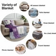 thumbnail image 6 of Throw Blanket for Couch Oil Painting Soft Fleece Flannel Blankets Cozy Lightweight Blanket for Home Sofa Living Room Purple Gray Abstract Bed Throws 50" x 60", 6 of 9