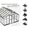 thumbnail image 7 of Jocisland 12x13.5x9 ft Hybrid Polycarbonate Greenhouse with Quick Connector Fast Assembly Clear Panels, Walk in Large Greenhouses for Outdoors, Swing 2 Doors 4 Vents, Black, 7 of 7