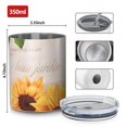 thumbnail image 4 of 12oz Coffee Tumblers Newspaper Text Sunflower Pattern Stainless Steel Vacuum Insulated Travel Tumbler Coffee Cups Mug with Lid and Straw with Cleaning Brush for Cold & Hot Drinks, 4 of 5