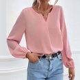 thumbnail image 2 of under 10.00 LYXSSBYX Solid Long Sleeves Women Tops Satin Socket V-Neck Solid-color Commute Long Sleeve Blouses Shirt Tops, 2 of 9