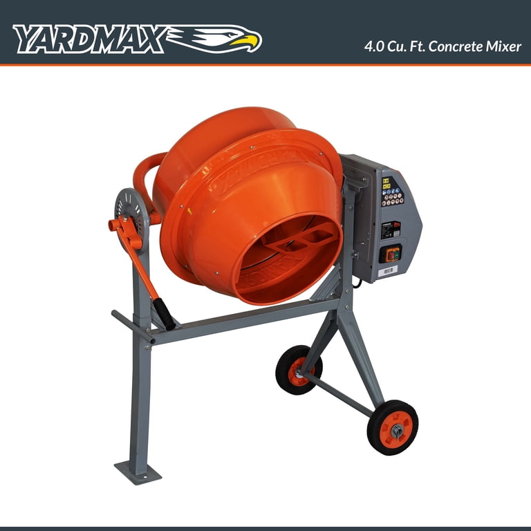 YARDMAX YM0115 Concrete Mixer 4.0 cu ft 2/3 HP - Walmart.com