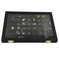 thumbnail image 2 of 54 Section Mini Grids Clear Crystal Jewelry Display Box Tray Case Home Organizer Black, 2 of 7