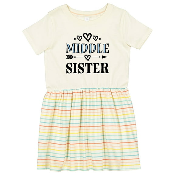 Inktastic Middle Sister Announcement Girls Toddler Dress