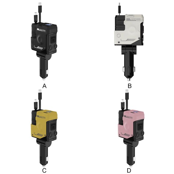 Becaristey Fast Car Charger Adapter With Dual Type-C Interfaces And Overcurrent And Short Circuit yellow