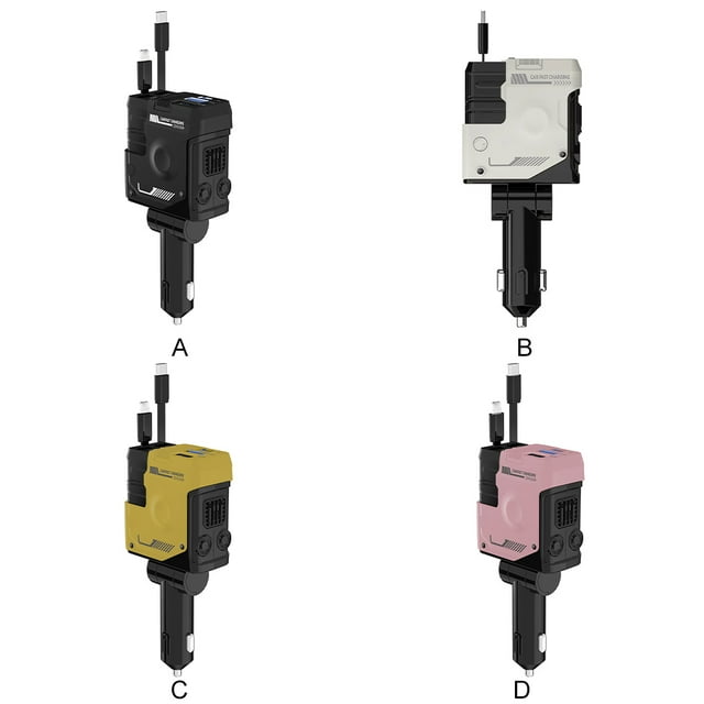 Becaristey Fast Car Charger Adapter With Dual Type-C Interfaces And Overcurrent And Short Circuit yellow