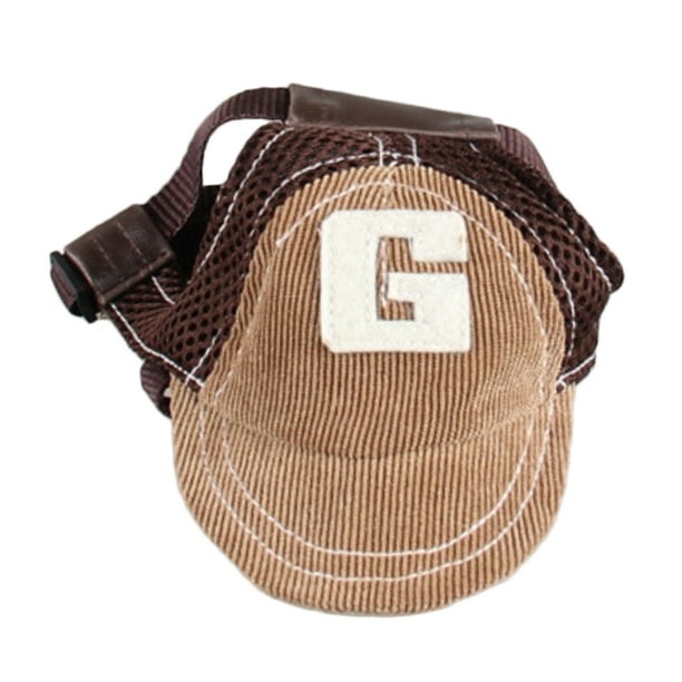 Sombrero de perro Sombrero de protección solar libre ajustable Agujero de oreja de béisbol Café-L Colco Sombrero de béisbol para perros
