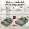 thumbnail image 7 of Korser 68.5'' Oversized Chair Chaise Lounge Indoor with Throw Pillows and Armrests Corduroy Upholstered Sofa Bed for Living Room,Teal, 7 of 7