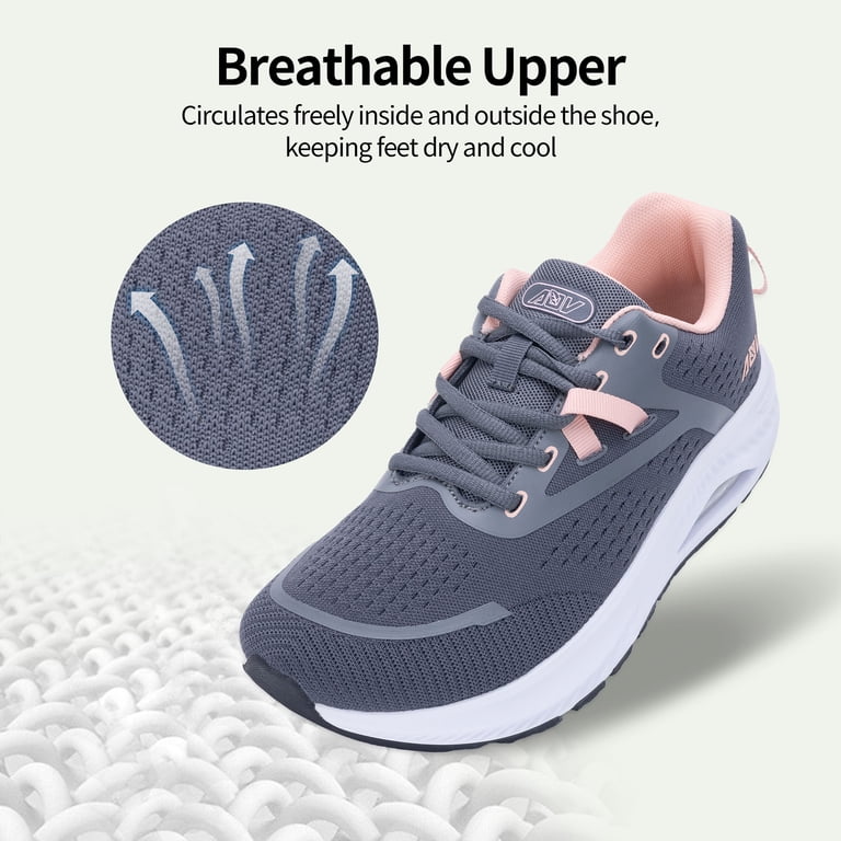 FefiYo Women's Wide Toe Box Orthotic Walking Shoes Arch Support