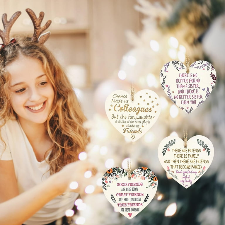 Sister Gift Heart Plaque - 3x3 Inch Metal Keepsake For Birthday, Christmas & Friendship