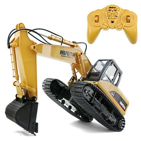 1550 Remote Control Excavator RC Construction Vehicles 15 Channel 2.4G Full Function Digger Toys with Sound and