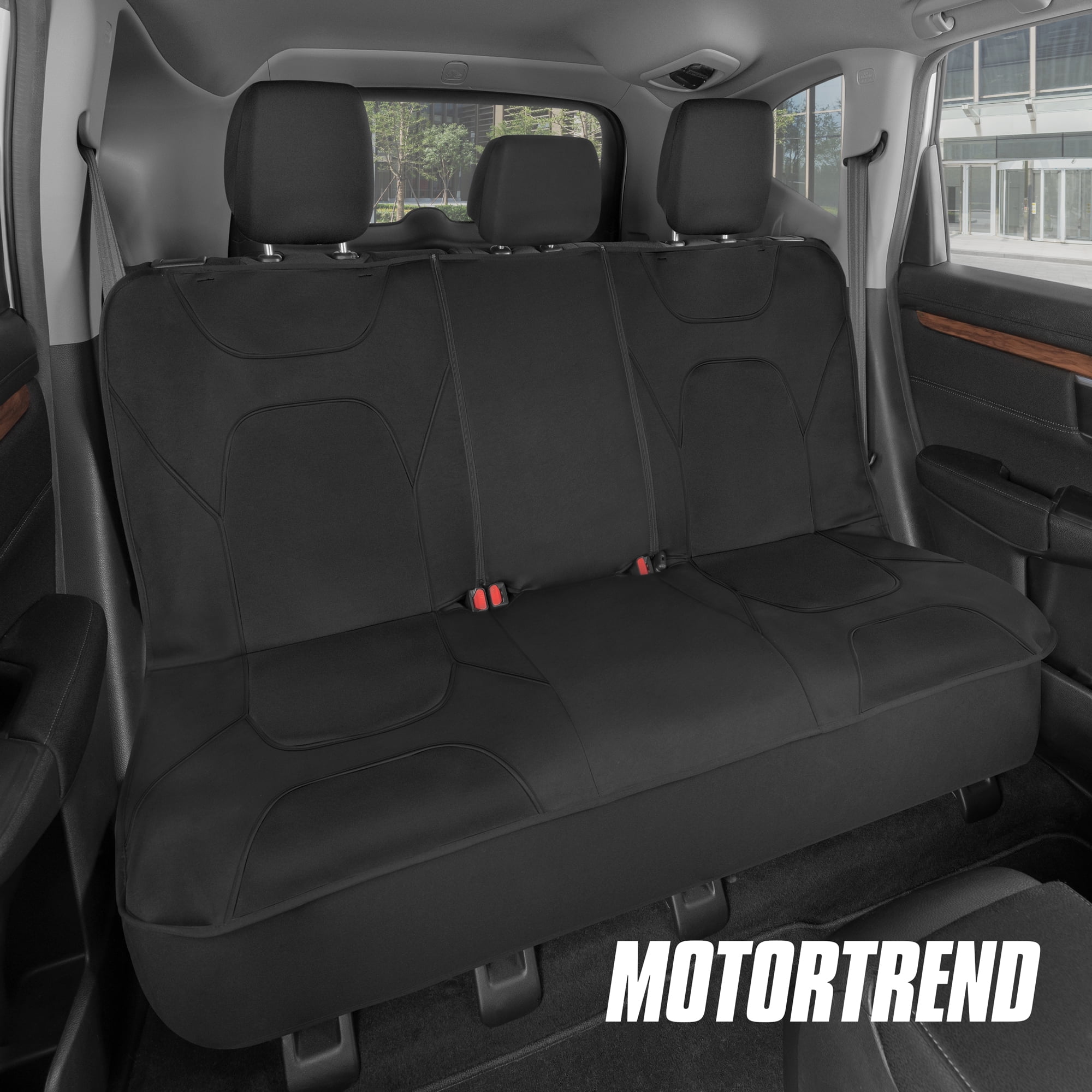 Motor Trend AquaShield Waterproof Car Back Seat Cover, Black Padded