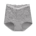thumbnail image 5 of BYHONG Women's Lace Underwear Plus Size High Waist Cotton Soft Full Cover Underpants Panties for Women Grey L, 5 of 5