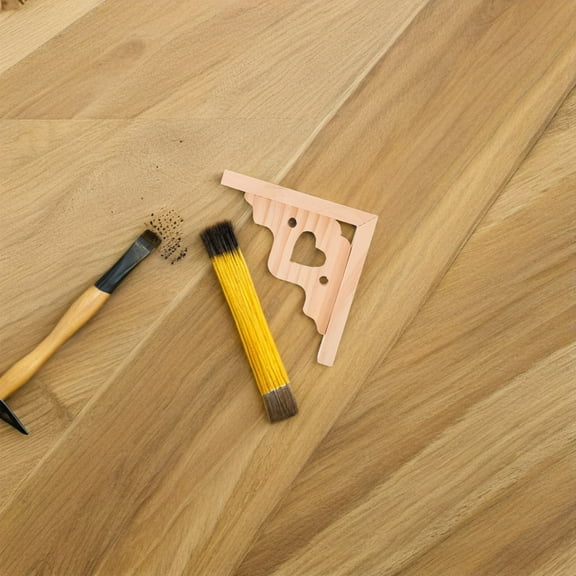 OFFIGAM Natural Finish Decorative Wood Shelf Bracket, Straight Design for Office Space Optimization, 1 Set