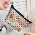 thumbnail image 4 of Mightlink Cosmetic Bag Heart Pattern See Through Geometric Shape Portable Smooth Zipper Mesh Toiletry Bag Pencil Case for Outdoor, 4 of 7