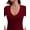 Wine Red, variant on Women's Deep V-Neck Short Sleeve T-Shirt, Slim Fit Casual Summer Top