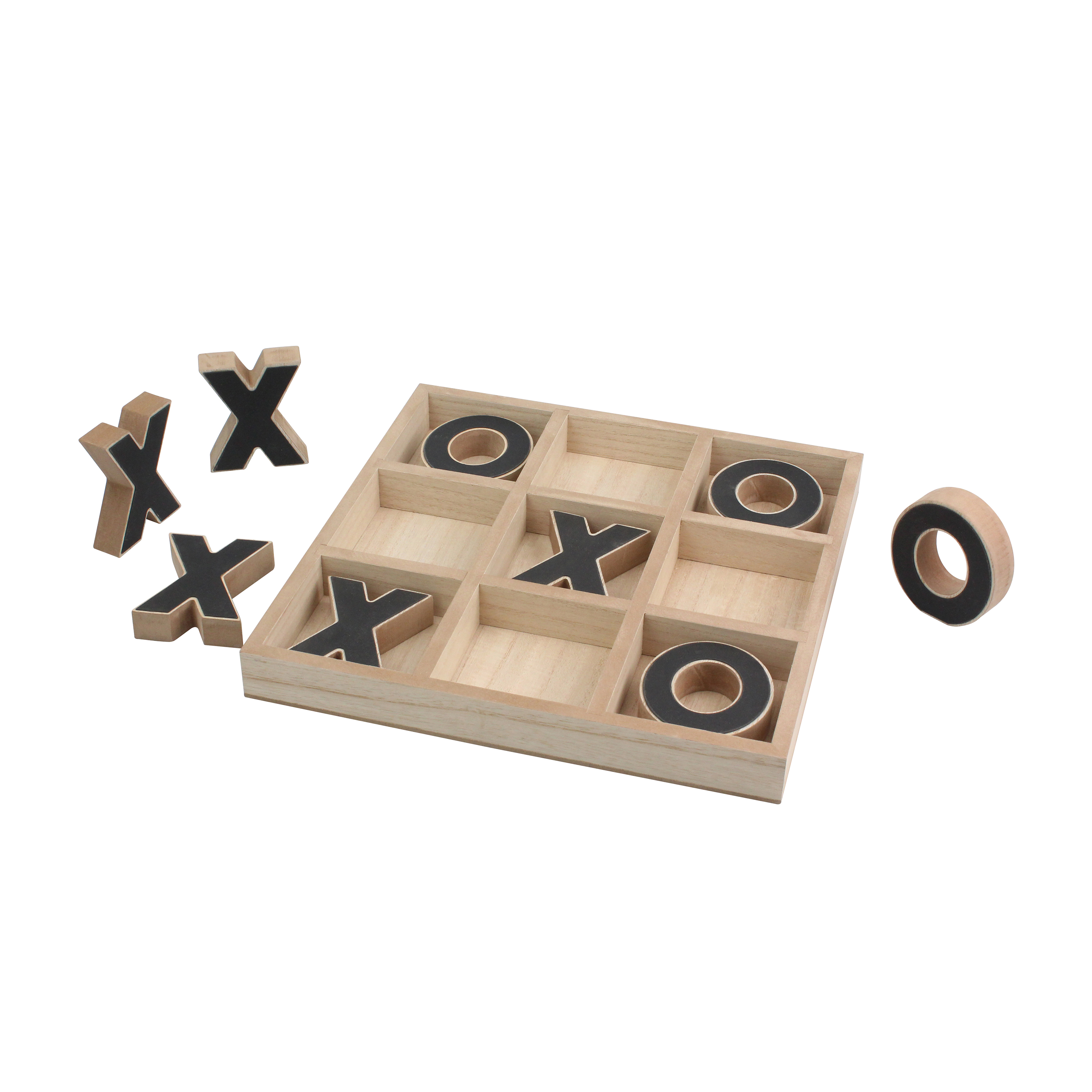 Mainstays Decorative Wood Tic-Tac-Toe Set, Brown - Walmart.com