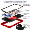 thumbnail image 2 of Case for 2021 Samsung Tab A7 Lite 8.7", Galaxy Tab A7 Lite Case (8.7 Inch Model SM-T220), Cute Kickstand Case with Hand/Shoulder Strap, Plastic/Silicone Hard Rugged Cover,Red + Black, 2 of 7