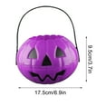 thumbnail image 3 of PEIBang Halloween Pumpkin Bucket 1Pc Small Plastic Candy Pail For Trick Or Treat,Purple Pumpkin Basket 7.87x4.72x6.89 Inches,Lightweight & Durable Halloween Party Decor, 3 of 7