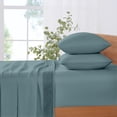 thumbnail image 5 of Modern Threads 4-Piece Crochet Lace Hem Mineral Blue Microfiber Bed Sheet Set, King, 5 of 17
