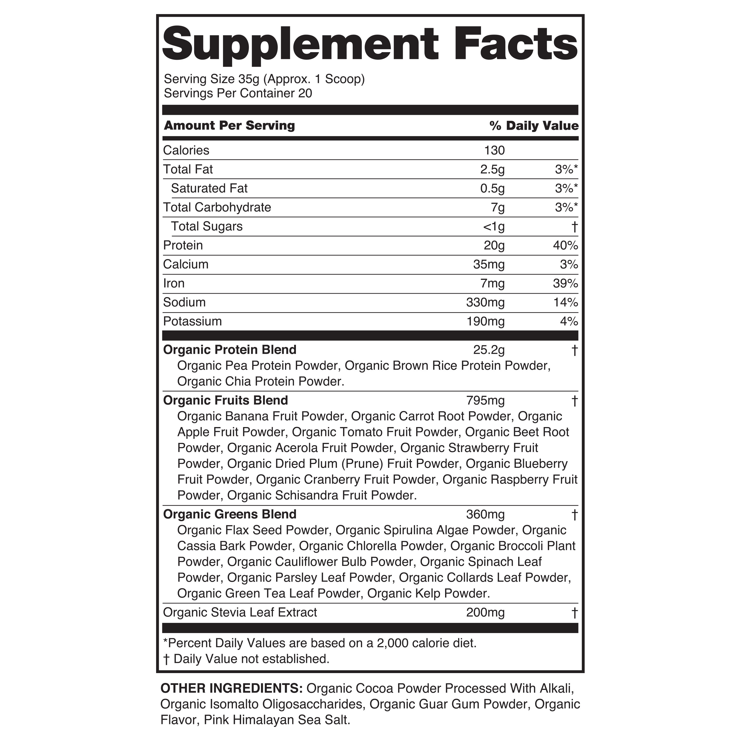 Spring Valley Organic Plant Protein & Greens Dietary Supplement ...