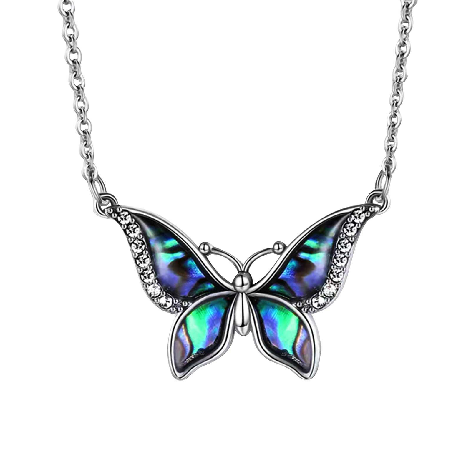 Tarmeek Necklaces for Women, Ladies Butterfly Necklace Colorful ...