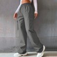 thumbnail image 4 of Baqcunre Women's Belt Less High Waisted Wide Leg Trousers Relaxed Style Trousers,L,Wide Leg Pants Woman,Palazzo Pants For Women,Women'S Pants,Womens Fashion,Womens Clothes,Dark Gray, 4 of 7