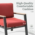 thumbnail image 2 of Mondawe 4-Piece Aluminum Outdoor Patio Furniture Set, Modern Outdoor Sectional with Outdoor Patio Coffee Table & 7 Inch Cushion，Red, 2 of 7