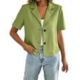 thumbnail image 2 of Stamzod Summer Oversized Blazers for Women Business Casual Short Sleeve Cropped Blazer 2026 Lapel Office Work Dress Jacket Mint Green XXXL, 2 of 10