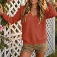 thumbnail image 4 of Horkkom V Neck Sweaters for Women Solid Color Work Pullover Knit Sweater Loose Casual Trendy Tops XL, 4 of 6