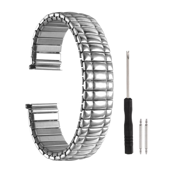Uxcell Expansion Watch Bands 18mm Stainless Steel Stretch Watch Strap, Silver