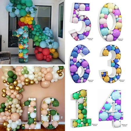 

Meijuhuga 70cm Hollow Filling Freestanding Backdrop Board Boy Girl Anniversary Birthday Number Panel Decor Wedding Supplies