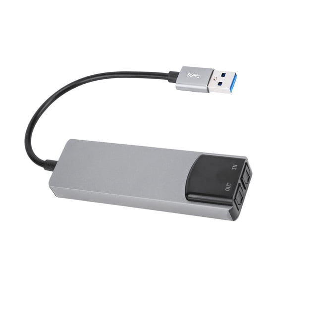 Sonido Tarjeta De Sonido Envolvente USB 7.1 Con Sonido Digital SPDIF Tarjeta De Sonido Externa De Música De Alta Resolución Para Computadora Portátil Plata