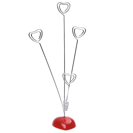 

Heart-Based 4 Standing-Heart Wire Holders Photo Card Note Memo Clips Tree